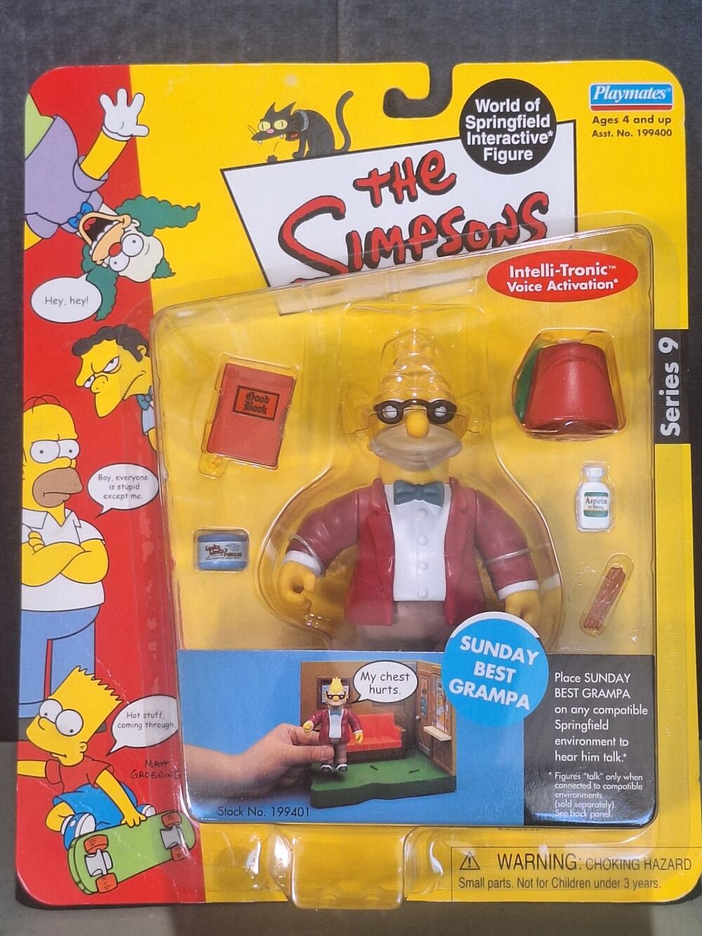 Simpsons Sunday Best Grampa Series 9 Playmates World of Springfield 199401 MOC
